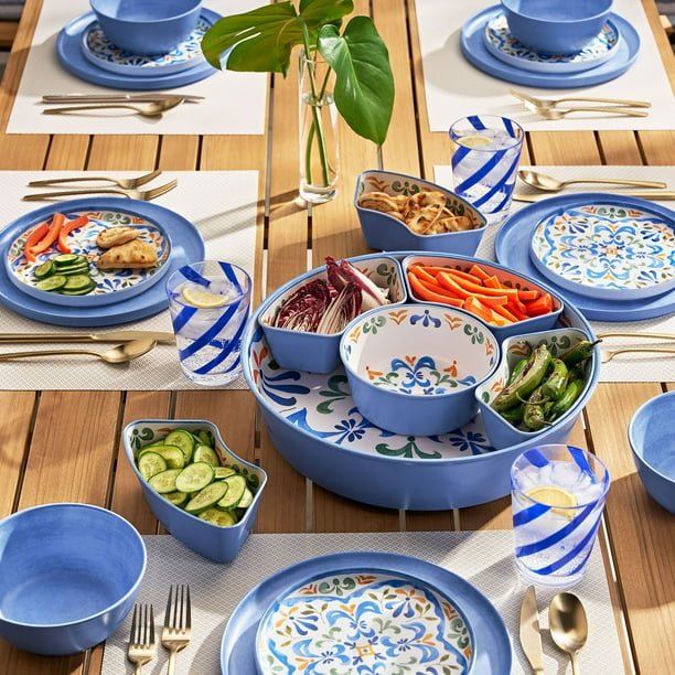 Member's Mark 6-Section Bamboo Melamine Serving Platter with Lazy