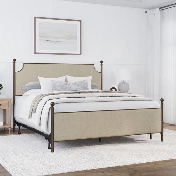 HH2Home McArthur Metal and Upholstered Bed