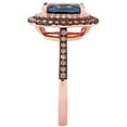thumbnail image 4 of Cushion Cut Treated London Blue Topaz Double Halo Ring in 14K Gold, 4 of 7