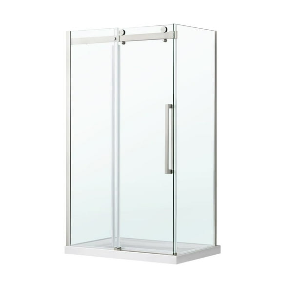 OVE Decors Bel Soft Close 48" W x 32" D x 78-3/4" H  Corner Shower with Sliding Door, Side Panel & Base
