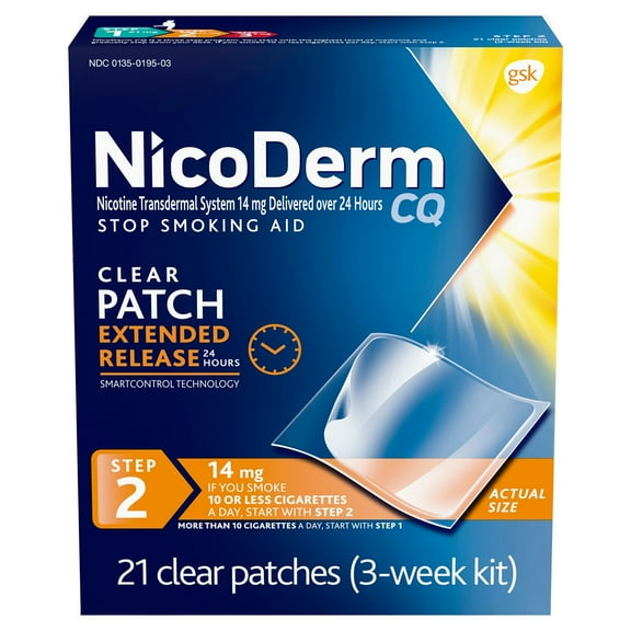 NicoDerm CQ Nicotine Patches, Step 2, 21 ct.