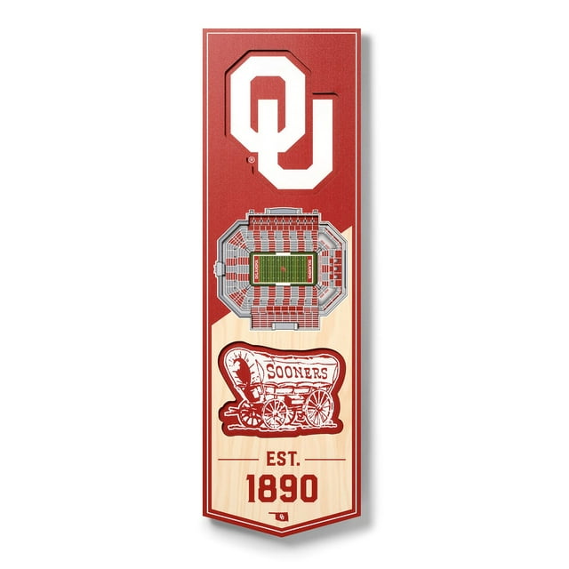 YouTheFan Oklahoma Sooners 6"x19" 3D Stadium View Banner