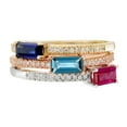 thumbnail image 5 of Baguette Cut Gemstone and 0.10 CT. T.W. Diamond Ring in 14K Gold, 5 of 5