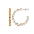thumbnail image 1 of Oval Cut Gemstone Inside Out Hoop Earrings in Sterling Silver, 1 of 4