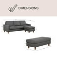 thumbnail image 4 of Kristen Fabric Reversible Sectional with Storage Ottoman, Assorted Colors, 4 of 14