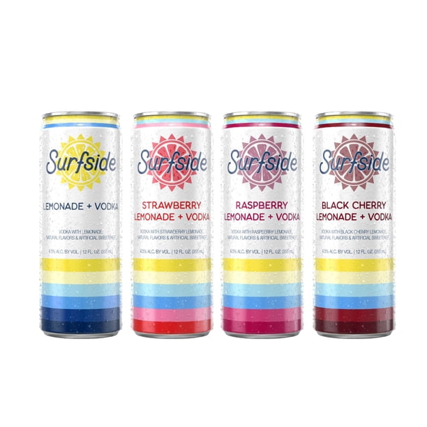 Surfside Vodka Lemonade Cocktail Variety Pack, 12 fl. oz. can, 8