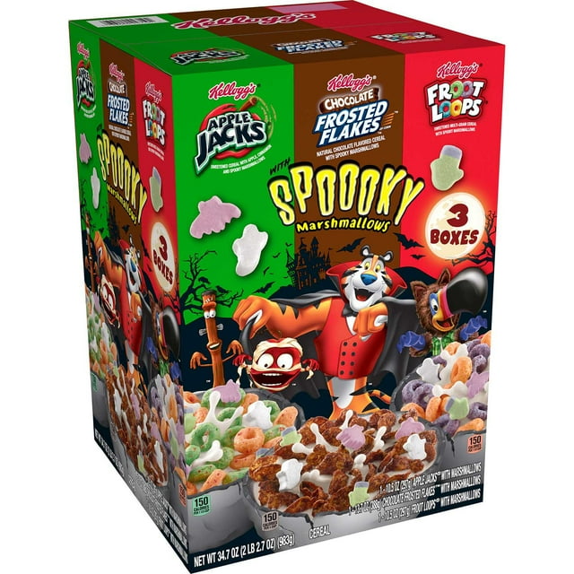 Kellogg's Halloween Edition Breakfast Cereal, Variety Pack (34.7 oz.)