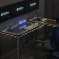 thumbnail image 4 of L-Shaped 60" x 40" Glass LED Gaming Desk, 4 of 10