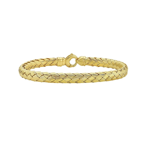 Textured Weaved Bangle in 14K Yellow Gold