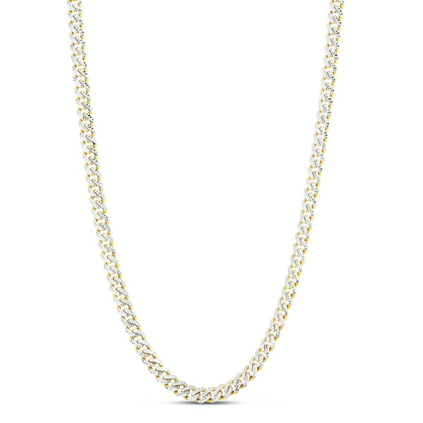 Miami Cuban Pave Chain Necklace in 14K Two-Tone Gold - Samsclub.com