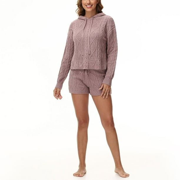 525 Women's 2-Piece Hoodie and Short Pajama Set - Samsclub.com