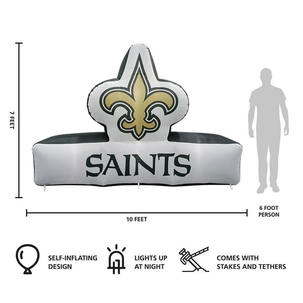 Logo Brands New Orleans Saints Pre-Lit 7'x10' Team Inflatable