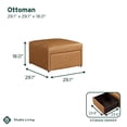 thumbnail image 3 of Studio Living Hailey Storage Ottoman in Brown Faux Leather, 3 of 8