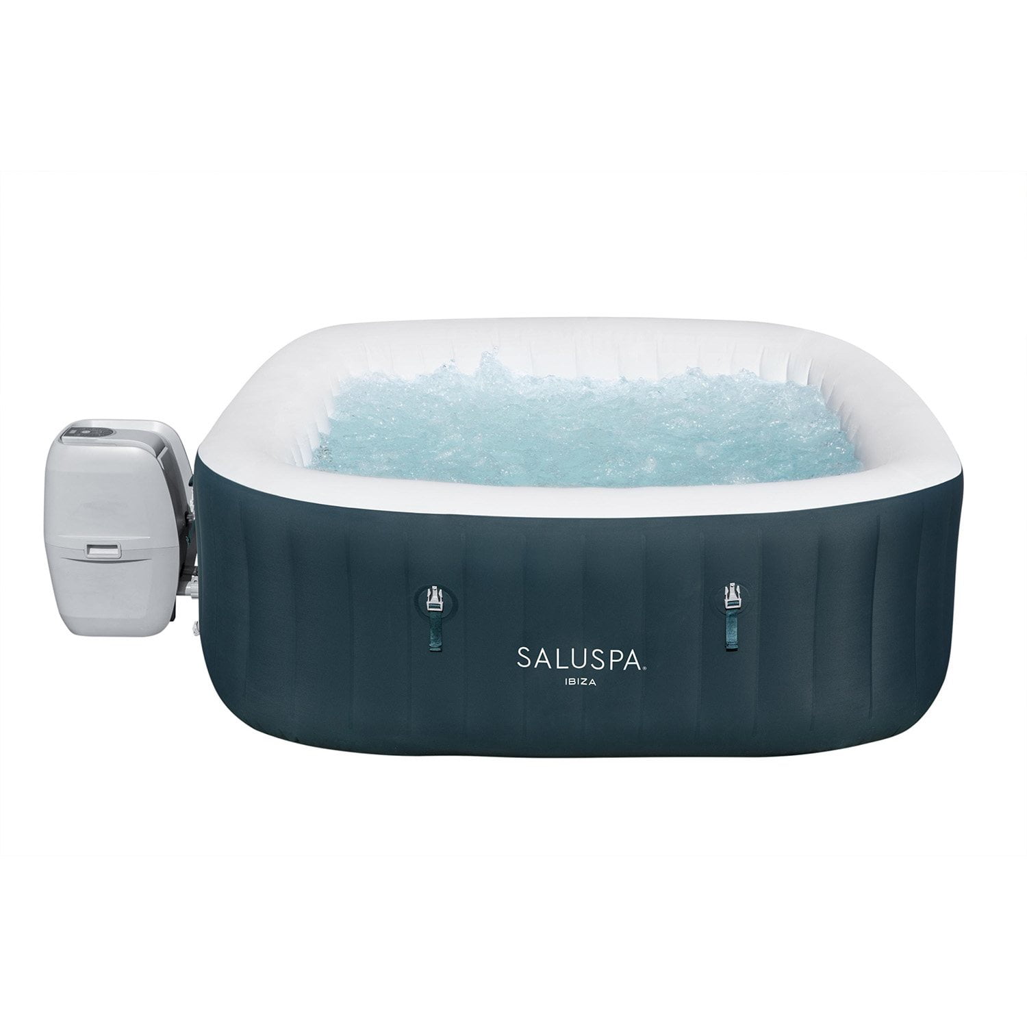 SaluSpa Ibiza AirJet Inflatable Dark Green Square Hot Tub Spa 4-6 Person with Pump - Thumbnail 3