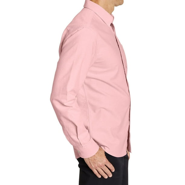 lands end slim fit dress shirts School Uniform Men's Slim Fit Long Sleeve Straight Collar Broadcloth Dress  Shirt