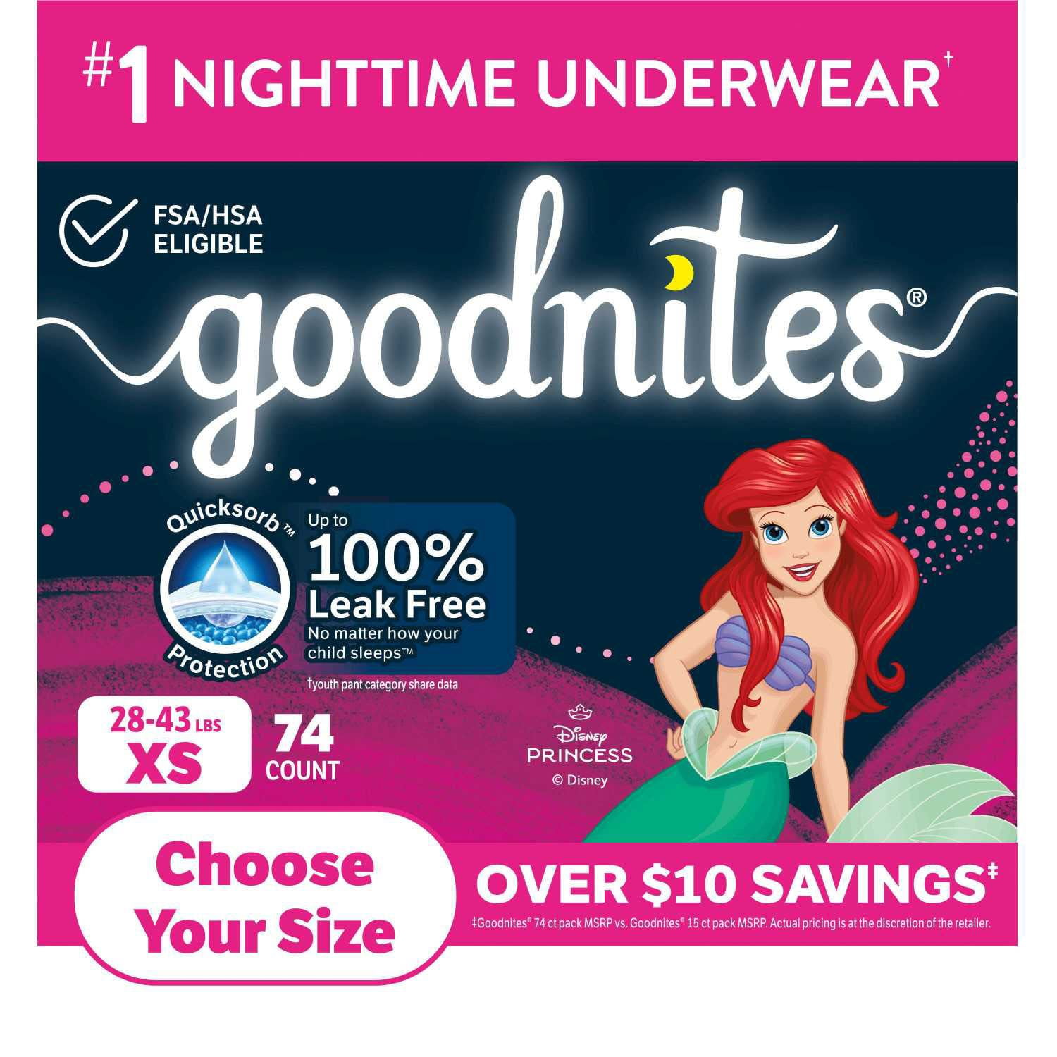 Goodnites Girls' L/LXサイズ29枚入り Goodnites Bedwetting Underwear for Girls, L (68-95 lbs), 11