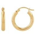 thumbnail image 2 of High Polish Round Tube Hoop Earrings in 14K Gold, 2 of 5