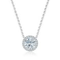 thumbnail image 1 of Lab Created Solitaire Halo Diamond Pendant Necklace in 18K Gold, 1 of 7