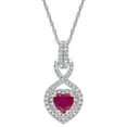 thumbnail image 1 of Ruby and 0.28 CT. Diamond Double Halo Infinity Heart Pendant in 14K Gold, 1 of 5