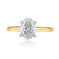 thumbnail image 1 of Lab Created Oval Cut Diamond Solitaire Ring in 18K Gold, 1 of 7