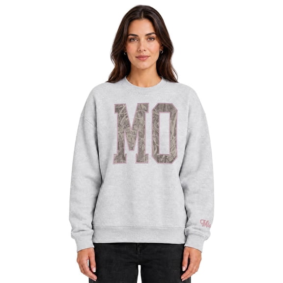 State of Mine Women's Camo Letters State Sweatshirt
