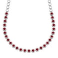 thumbnail image 1 of Lab Created Round Cut Sapphire Necklace in Sterling Silver, 1 of 4