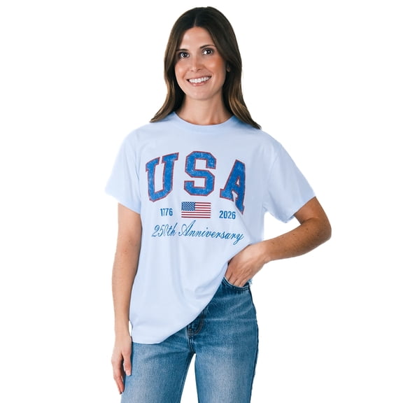 Mighty Fine Women's Americana Graphic T-Shirt