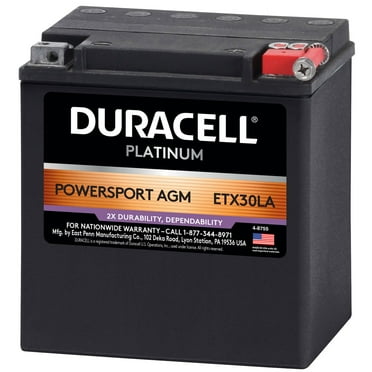 Duracell AGM Powersport Battery, Group Size ETX30LA