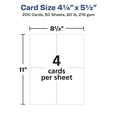 thumbnail image 5 of Avery Postcards for Laser Printers, 4 1/4 x 5 1/2, Uncoated White, 4/Sheet, 200/Box, 5 of 8