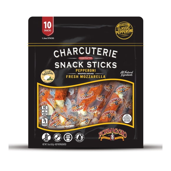 Formaggio Charcuterie Snack Stick, Pepperoni, 1.5oz., 10 ct.