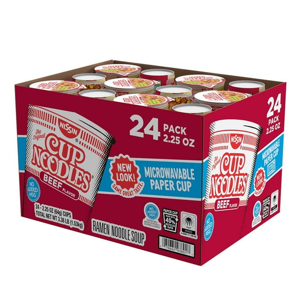 Nissin Cup Noodles, Beef Flavor, 2.25 oz., 24 pk.