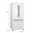 thumbnail image 3 of Hamilton Beach 17.7 Cu. Ft. French Door Refrigerator, Frost-Free, White with Brushed Gold Handles, 3 of 14