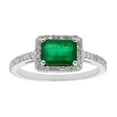 thumbnail image 1 of Emerald Cut Gemstone & 0.23 Halo Diamond Ring in 14K Gold, 1 of 5