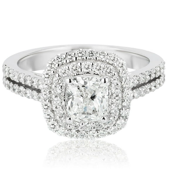 1.73 CT. T.W. Cushion Cut Diamond Ring