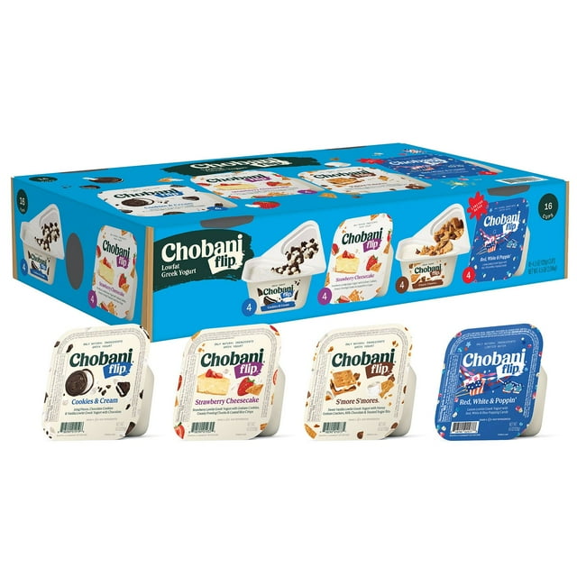 Chobani Flip Low-Fat Greek Yogurt Variety Pack, 4.5 oz., 16 ct.