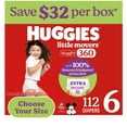 thumbnail image 1 of Huggies Little Movers HuggFit 360° Diapers, Sizes 3-7, 1 of 13