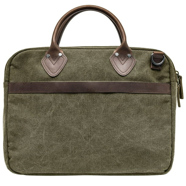 Renwick Canvas Briefcase with Genuine Leather Trim, Choose a Color Renwick Canvas Briefcase with Genuine Leather Trim, Choose a Color