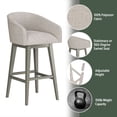 thumbnail image 5 of HH2 Home Upholstered Barrel Back Wood Adjustable Height Swivel Bar Stool, 5 of 19