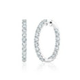 thumbnail image 1 of Lab Created Round Brilliant Diamond Hoop Earrings in 18K Gold, 1 of 6