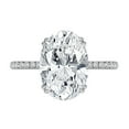 thumbnail image 3 of Lab Created Oval Cut Solitaire Semi-Eternity Diamond Ring in 18K Gold, 3 of 5