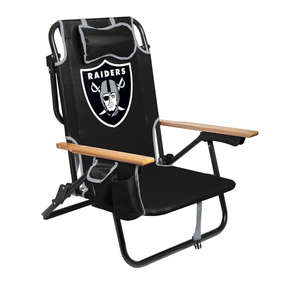 Logo Brands Las Vegas Raiders Reclining Beach Chair