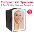 thumbnail image 4 of Frigidaire Skincare Cooler with Lighted Mirror Make-Up Door, Black, 4 of 12