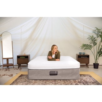 Intex Queen DuraBeam Headboard Air Mattress w/ Internal Pump