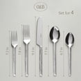 thumbnail image 4 of Over&Back Hammered Shiny Stainless Flatware, 20-Piece, 4 of 9