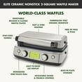 thumbnail image 4 of GreenPan Elite Ceramic Nonstick 2-Square Waffle Maker (Choose Color), 4 of 8