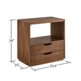 thumbnail image 10 of Bower Home Vegan Leather Top 2-Drawer Nightstand, 10 of 11