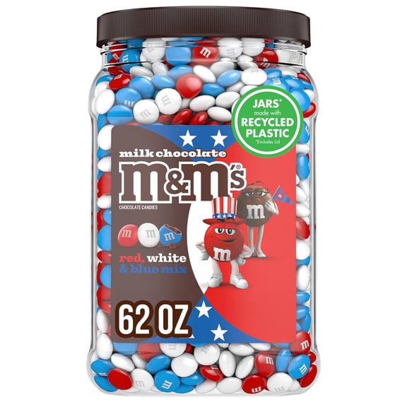 M&M's Red, White & Blue Patriotic Mix Milk Chocolate Candy, 62 oz.