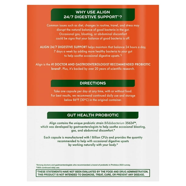 Align Probiotic Digestive Health Supplement Capsules, 84 ct