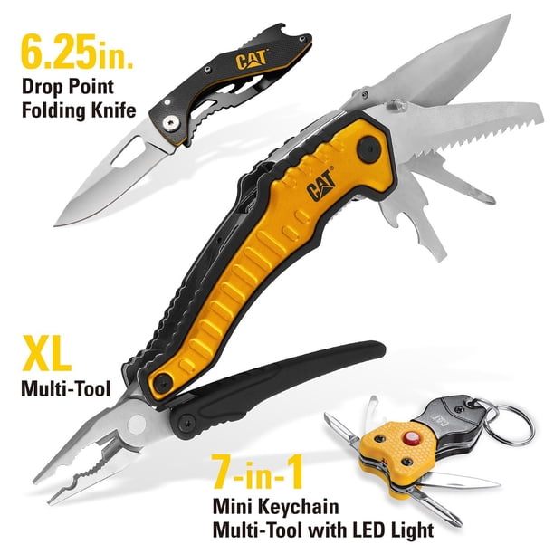 3 Piece 9-in-1 Multi-Tool, Knife, and Multi-Tool Key Chain Gift