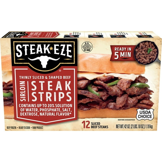 Steak-EZE Sirloin Steak Strips, Frozen (42 oz.)